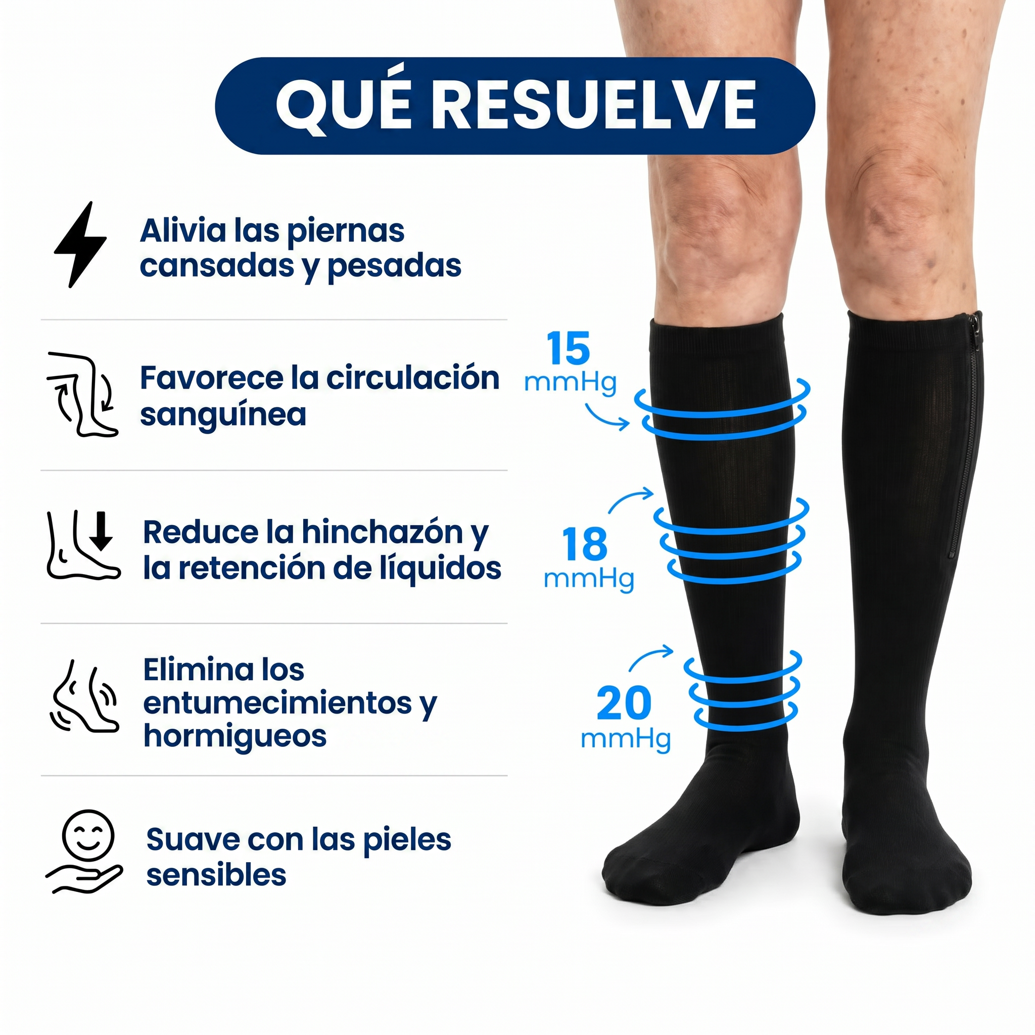 Medias de Compresión con Cremallera